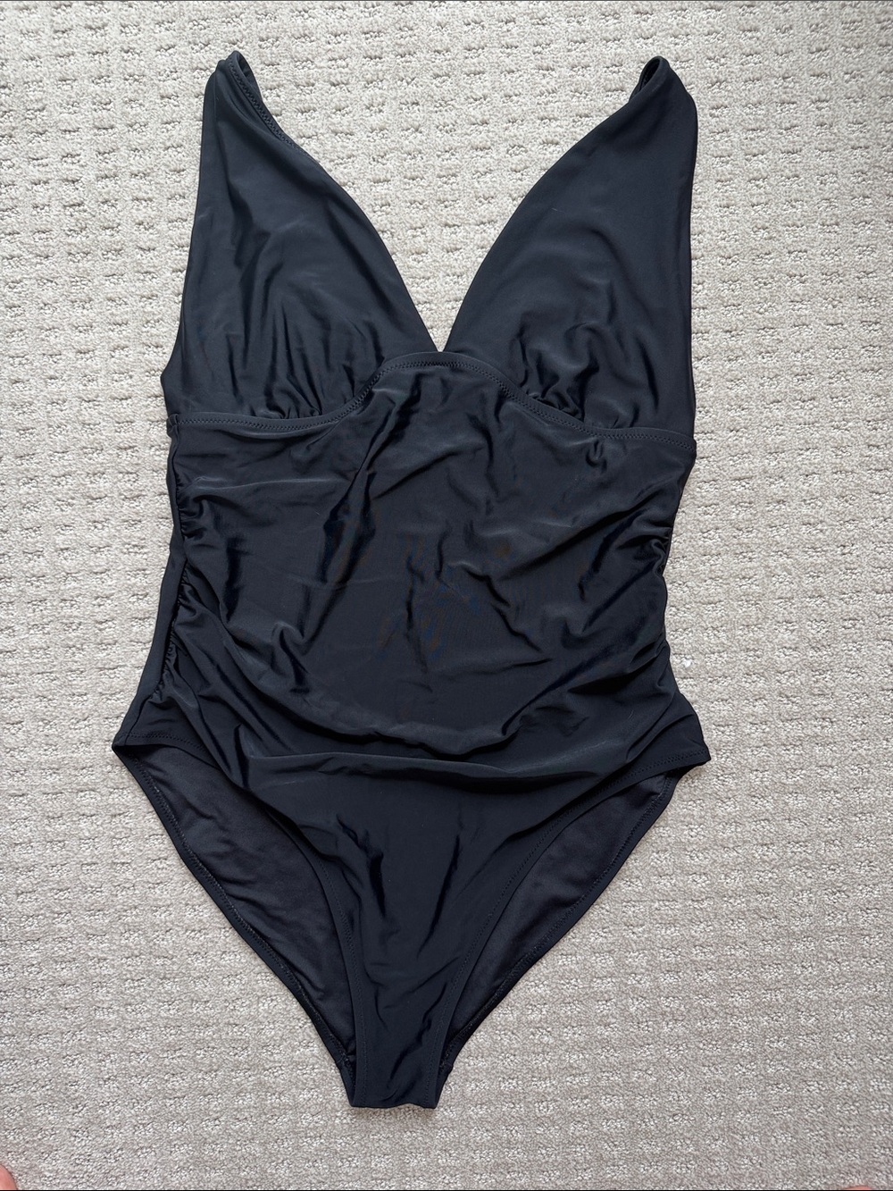Old Navy Black V-Neck One-Piece Swimsuit
